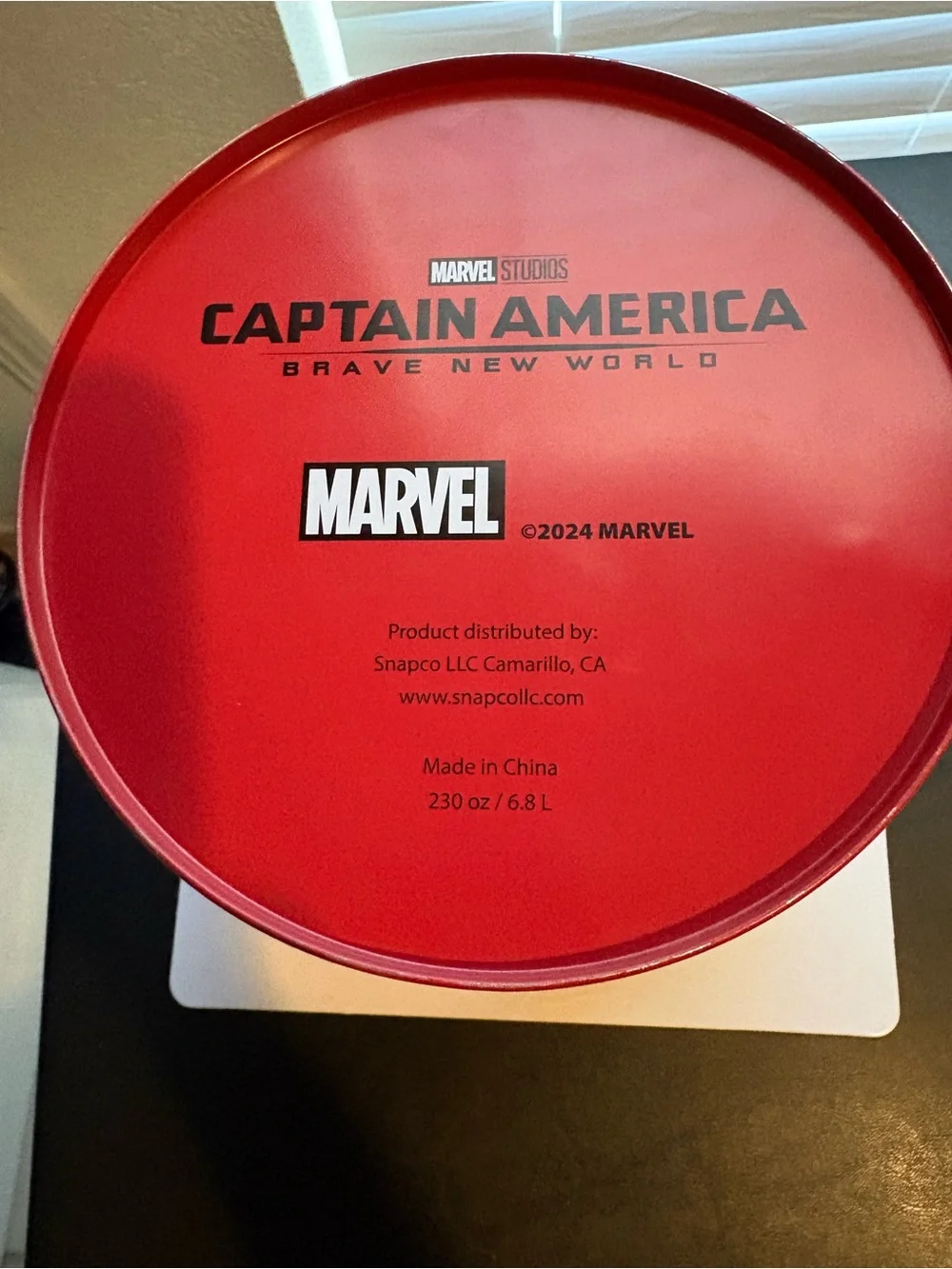 Marvel Studios Captain America Metal Trash Can Red Blue Silver